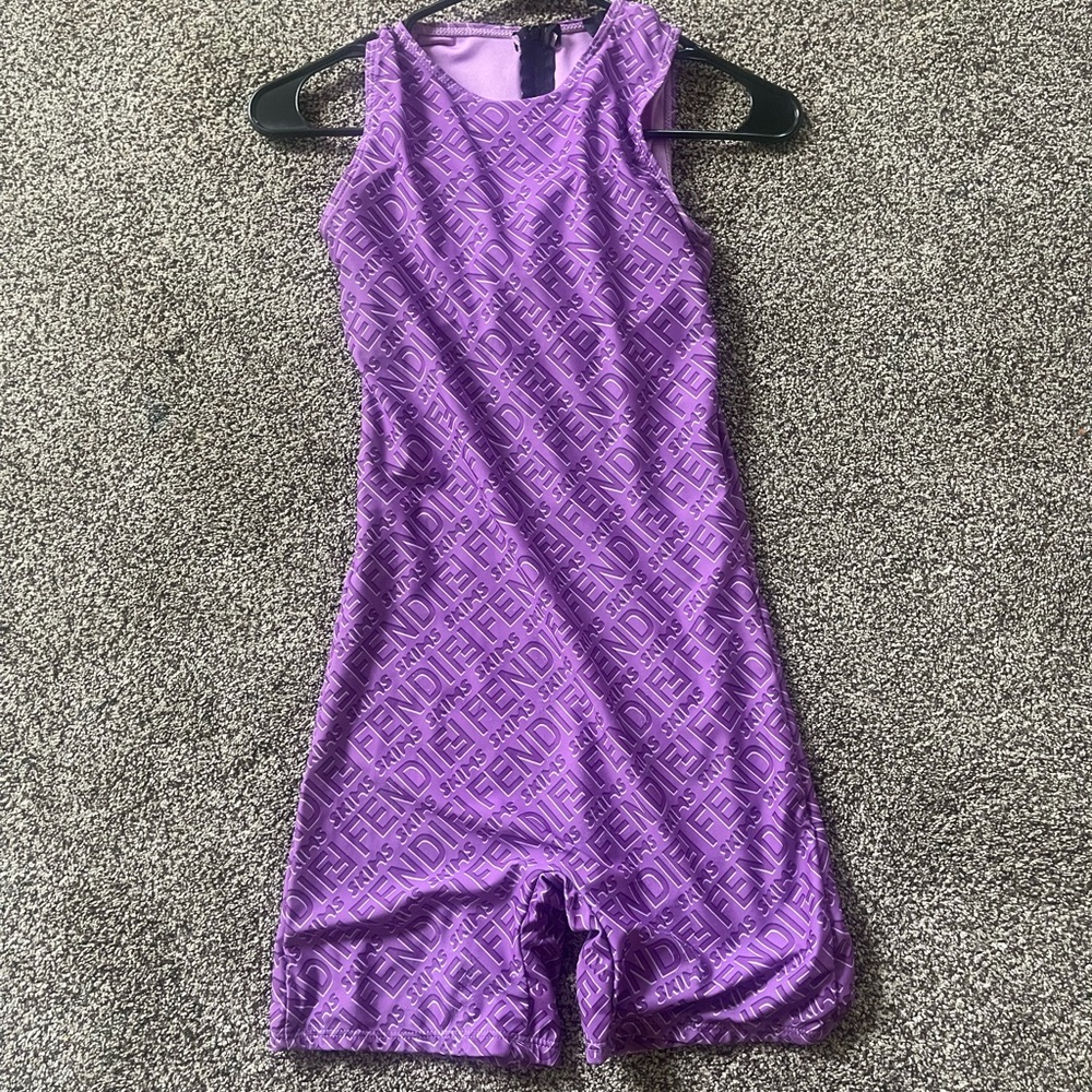 Fendi Purple Logo Romper